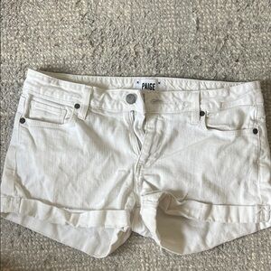 PAIGE Women's Cream Jean Shorts